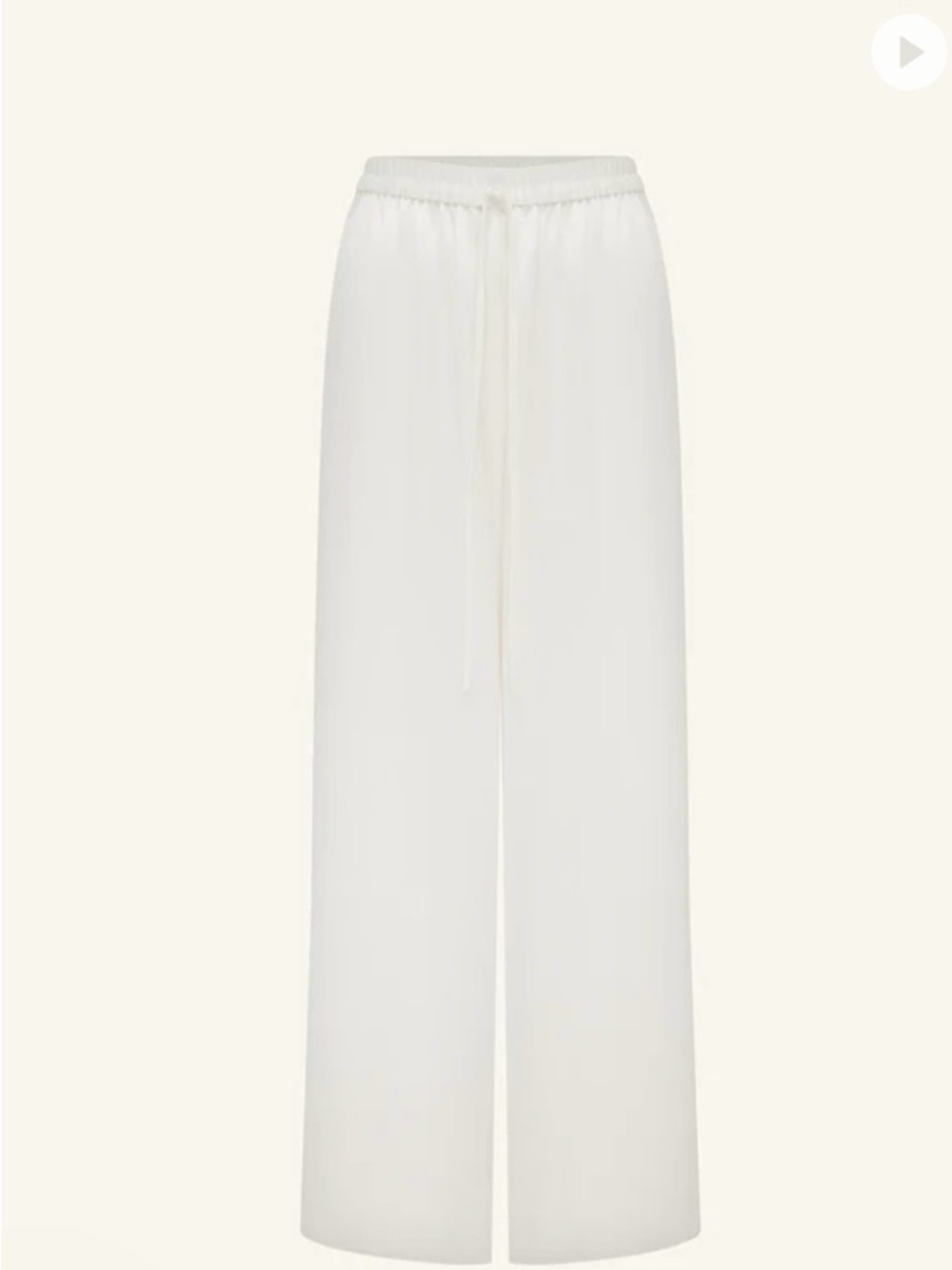 Shona Joy Huxley Vanilla Drawstring Wide-Leg Pants